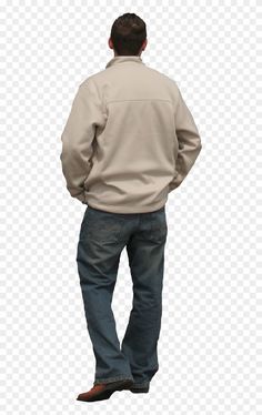 a man standing with his back to the camera wearing jeans and a jacket, hd png