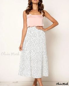 OliviaMark - Exclusive Wholesale Offers on Artfully Designed Printed/Pleated Long Skirt with Exquisite Dyeing Pattern Spring Chic Polka Dot Skirt, Chic Polka Dot Skirt For Spring, Polka Dot Lined Summer Skirt, Polka Dot Tiered Skirt For Spring, Polka Dot Lined Skirt Bottoms For Spring, Chic Polka Dot Summer Skirt, Polka Dot Pleated Skirt For Spring, Summer Polka Dot Flowy Skirt, Summer Polka Dot Skirt For Day Out