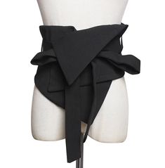 Add a touch of chic gothic style to your wardrobe with this glamorous black bow knot wide wrap belt. the perfect accessory for any formal occasion, this belt is sure to make you stand out from the crowd. Bow Belt, Obi Belt, Wrap Belt, Corset Belt, Underbust Corset, Leather Corset, Black Accessories, Suit Fabric, Fabric Belt