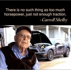 an old man sitting in front of a car with a quote from carol sheley