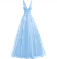 22+ Trendy Dress Blue Evening Gowns #dress Deep V Neck Prom Dress, Blue Prom Gown, V Neck Prom Dress, Gowns Blue, Blue Evening Gowns, Gown Blue, Blue Ball Gowns, Dresses Tulle, Formal Ball Gown