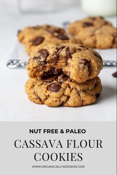 nut free and paleo cassavaa flour cookies stacked on top of each other