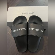 Balenciaga Black Slide Sandals Women’s Size 8/38 Box Not Included, Pristine Condition Black Slide Sandals, Shoes Balenciaga, Black Slides, Balenciaga Black, Balenciaga Shoes, Sandals Women, Slide Sandals, Women's Shoes Sandals, Balenciaga