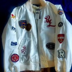 Brand New Pilot Jacket With Tags. Ralph Lauren Polo Pilot Jacket. White Patchwork Outerwear For Work, Designer White Long Sleeve Outerwear, Pilot Jacket, Ralph Lauren Polo, Polo Ralph, Polo Ralph Lauren, Color White, Jackets For Women, Ralph Lauren