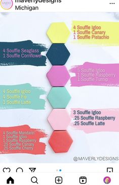 the different shades of lipstick are shown on this page, which is also labeled in each color