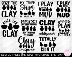 svt cut files for cutting and cricting with the words clayy potter