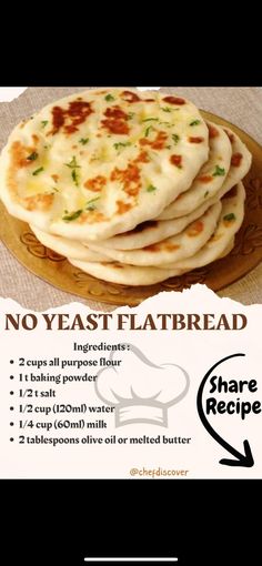 there is no yeast flatbread on the plate