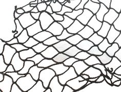 an image of a wire mesh net on a white background with black lines and dots