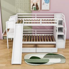 The integrated desk provide a dedicated area for homework, art or computer time. The convenience of having drawers for supplies and shelves for books or decorative items makes this desk a valuable addition to your child's personal space. Finally, the fun slide adds a unique touch that sets this bed apart from the rest. It's designed to be secure and is positioned to not interfere with room flow. Actual colors may vary slightly due to the photographic light or your monitor settings. Viv + Rae™ Co Integrated Desk, Shelves For Books, Preppy Bedroom Decor, Preppy Bedroom, Dream Bedroom Inspiration, Kids Bed, Cute House, Kids' Bed, Room Makeover Inspiration