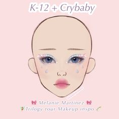 K-12 + Crybaby, are many more ive created, go on my acc if youd like to see others!!! Melanie Martinez Concert Makeup Looks, Melanie Makeup Looks, K-12 Inspired Makeup, Melanie Martinez Trilogy Tour Makeup Ideas, Melanie Martinez K-12 Makeup, Trilogy Tour Makeup Ideas K-12, Melanie Martinez Concert Makeup Ideas, Melanie Inspired Makeup, K-12 Makeup