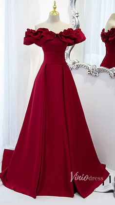 Prom Dress Burgundy, Prom Dresses With Pockets