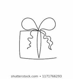 a line drawing of a gift box with a bow on it's head and the words, shutterstock com 11 / 17 / 6 / 669