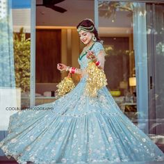 Lehenga Images, Sky Colour, Indian Wedding Inspiration, Designer Bridal Lehenga, Perfect Bride, Red Lehenga, Indian Bridal Dress, Bridal Lehenga Choli, Blue Bridal