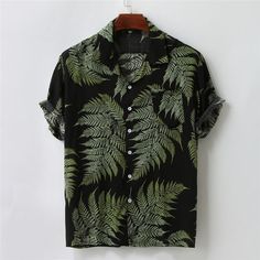 Season:Summer; Fabric:60% Cotton; Sleeve Length:Short Sleeve; Look After Me:Wet and Dry Cleaning,Washable; Gender:Men's; Style:Hawaiian,Fashion; Tops Type:Summer Shirt,Beach Shirt,Button Down Shirt,Summer Hawaiian Shirt; Occasion:Vacation,Casual Daily,Going out; Pattern:Graphic Prints,Leaf; Design:Print,Pocket; Neckline:Camp Collar; Front page:FF; Listing Date:03/16/2023; Bust:; Hips:null; Length:; Length [Bottom]:null; Shoulder Width:; Sleeve:; Waist:null; Fit US Size:null; Fit UK Size:null; Fi Short Sleeve Shirt With Buttons For Beach Season, Casual Collar Camp Shirt With Buttons For Vacation, Vacation Camp Shirt With Casual Collar, Vacation Tops With Casual Collar And Buttons, Casual Collar Tops With Buttons For Vacation, Summer Camp Shirt With Casual Collar, Summer Camp Shirt With Casual Collar And Buttons, Black Camp Shirt For Summer Outdoor Activities, Black Summer Camp Shirt For Outdoor