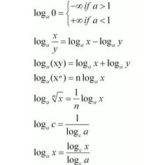 the formula for log and log functions is shown in black ink on a white background