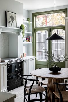 the kitchen is clean and ready to be used for cooking, dining or as an entertaining area