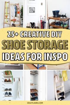 the 25 creative diy shoe storage ideas for inspo is featured in this post