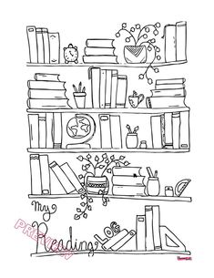 Reading Log, Adult coloring page, Homeschool organization Doodles People, Homeschool Reading Log, Homeschool Record Keeping, Doodle House, Summer Doodles, Reading Record, Comic Painting, Diy Diary, Notebook Doodles