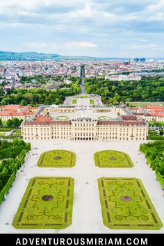 an aerial view of the gardens and buildings in vienna