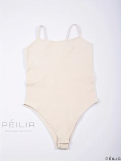 Peilia - Chic Spaghetti Strap Sleeveless Bodysuit - Elegant Slim Fit Womens Apparel White Sleeveless Seamless Bodysuit, Sleeveless Bodysuit With Adjustable Straps For Beach, Beachwear Sleeveless Bodysuit With Lined Body, Sleeveless Seamless Bodysuit For Beach, Seamless Sleeveless Bodysuit For The Beach, Spring Stretch Cami Swimwear, Beach Camisole Bodysuit, Summer Cami Bodysuit With Adjustable Straps, Beach Stretch Camisole Bodysuit