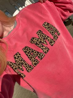 Pink Screen Print Sweatshirt For Fall, Pink Screen Print Sweatshirt For Loungewear, Cute Pink Sweatshirt With Screen Print, Mama Embroidered Sweatshirt, Applique Sweatshirt, Letter Sweatshirt, Womens Sweatshirts, The Nights, Embroidered Sweatshirt