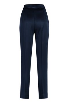 These DESERTO STRAIGHT-LEG TROUSERS are the perfect combination of comfort and style. With bottom side slits and a blend of 71% acetate and 29% viscose, they offer a relaxed fit and luxurious feel that's perfect for any occasion. Bottom side slits for added style and movement 71% acetate and 29% viscose for a comfortable and luxurious feel | Max Mara Studio Women's Deserto Straight-Leg Trousers in Blue | Size IT 40 | DESERTO2361360434600 Color 024 Classic Feminine Style, Straight Leg Trousers, Luxury Retail, Italian Fashion, Max Mara, Feminine Style, Luxury Boutique, Straight Leg, Color Blue