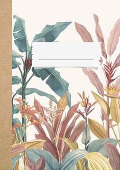 a blank card with an image of tropical plants