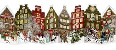 Free Standing Victorian Street Advent Calendar - The Country Christmas Loft Reusable Advent Calendar, Traditional Advent Calendar, Nativity Advent Calendar, Victorian Street, Christmas Street, How To Draw Santa, Garden Calendar, Art Calendar, Countdown Calendar