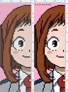 some pixel art that looks like the characters from mary popple's animated tv show