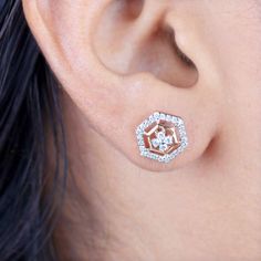 ▶️ This earrings made with genuine diamonds in 14k solid rose gold,▶️ Pave Diamond Stud Earrings, Solid 14k Rose Gold Fine Jewelry.▶️ Pave Diamond Earrings, Stud Earrings, Everyday Jewelry▶️ Special customize for Mother's day, Anniversary, Birthday Gift, Valentine, Christmas. ▶️ Item Details:Gross Weight:2.43 Grams14k Rose Gold Weight:2.35 GramsDiamond Weight:0.38 CaratsItem Size: 10 MMItem SKU: AEOS-1897Gemstone color may vary due to natural and availability.This is a made to order design. Plea Elegant Octagon Earrings For Formal Occasions, Luxury Diamond Flower Shape Earrings For Wedding, Luxury Diamond Flower-shaped Earrings For Wedding, Dazzling Diamond Flower Shaped Earrings For Formal Occasions, Dazzling Flower Shaped Diamond Earrings For Formal Occasions, Luxury Flower Shape Diamond Earrings For Wedding, Dazzling Flower-shaped Diamond Earrings For Formal Occasions, Luxury Flower-shaped Diamond Earrings For Wedding, Luxury White Diamond Cut Cluster Earrings