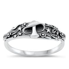 Unique Fantasy Mushroom Ring .925 Star Leaf Sterling Silver Band Jewelry Female Male Unisex Size 8 All our silver jewelry is crafted from .925 silver also commonly referred to as sterling silver. Sterling silver is the standard for beautiful high-quality silver jewelry and can not be replicated by lower priced silver plated jewelry. It is 92.5% pure silver, mixed with alloys to add strength and durability to stand the test of time. We promise superior service which includes fast shipping, great communication, and Walmart's refund policy. Keep your fine jewelry shiny and elegant by storing it properly. Jewelry needs to be stored in a dry area, preferably away from air in a jewelry box or plastic bag. Avoid exposure to harsh chemicals. Use a polishing cloth to remove tarnish build-up over ti Fantasy Mushroom, Mushroom Ring, Female Male, Band Jewelry, Silver Plated Jewelry, Sterling Silver Bands, Pure Silver, Silver Band, Unique Rings