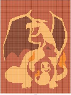 a cross stitch pattern with an image of a dog and cat on it's side