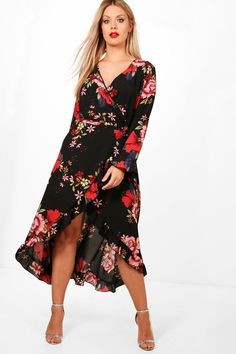 Plus Wrap Floral Midi Dress Dresses For Big Busted Women, Wedding Guest Wrap Dress, Wrap Dress Plus Size, Moda Floral, Staple Dress, Dresses Casual Fall, Bodycon Fashion, Cute Summer Dresses, Midi Shirt Dress