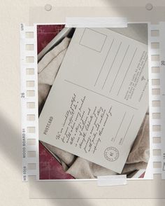 a film strip with an envelope on it