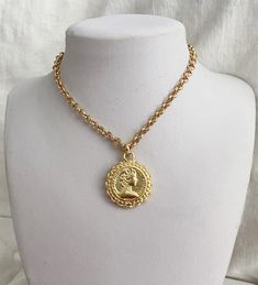 "Gold coin necklace Greece gold coin necklace Gold coin medallion Medallion necklace long gold coin necklace gold coin jewelry men gold Chunky gold necklace large coin necklace Queen elizabeth necklace. Victorian style necklace. Coin pendant necklace vintage style necklace gold coin necklace, greek gods coin jewellery, Monet collier ♥ GOLD COIN NECKLACES ♥ This gold coin necklace or the 2 layered together will be perfect for everyday and night outfit. - Necklaces description with Queen Elizabeth Luxury Yellow Gold Medallion Necklaces, Gold-tone Medallion Necklace With Coin Pendant, Gold-plated Medallion Chain Necklace With Coin Pendant, Gold Plated Medallion Chain Necklace With Coin Pendant, Gold-tone Medallion Coin Necklace, Gold Coin Collar Necklace, Gold-tone Round Medallion Necklace With Coin Pendant, Gold-tone Chain Necklace With Coin Pendant, Gold Plated Medallion Coin Necklace With Clavicle Chain