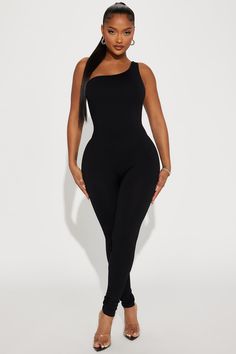 Available In Nude, Red, And Black. Seamless Jumpsuit One Shoulder Sleeveless Legging Stretch 92% Polyester 8% Spandex Imported | Sienna Seamless Jumpsuit in Black size XL by Fashion Nova Jumpsuit One Shoulder, Seamless Jumpsuit, Goal Body, Black Body Suit, Fashion Dictionary, Black Seamless, Jumpsuit Black, Black Body, Tall Women