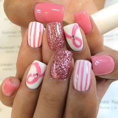 Top 12 Breast Cancer Nail Designs for Awareness and Support – ND Nails Supply Nails Short Square Pink, Pink Ribbon Nails, Nails Short Square, Press On Nails Short, Kawaii Nails, Stick On Nails, Fall Nail, Autumn Colors, Nail Inspiration