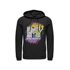 Add a retro vibe to your look with this men's MTV hoodie. Add a retro vibe to your look with this men's MTV hoodie. 1-pocket Drawstring hood Long sleevesFABRIC & CARE Cotton, polyester Machine wash Imported Color: Black. Gender: male. Age Group: adult. Pattern: Graphic. Material: Cotton Blend. Retro Black Hoodie Sweatshirt, Retro Black Cotton Hoodie, Black Retro Cotton Hoodie, Black Cotton Retro Hoodie, Mtv Music Television, Mtv Music, Graphic Material, Pattern Graphic, Retro Vibe