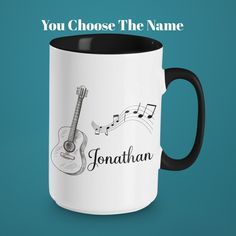 a black and white coffee mug with the words you choose the name jonathan on it