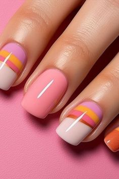 Girls Nail Designs, Funky Nail Art, Simple Gel Nails, Pink French, Party Nails, Pink Acrylic, Fresh Summer, French Tips, Pink Acrylic Nails