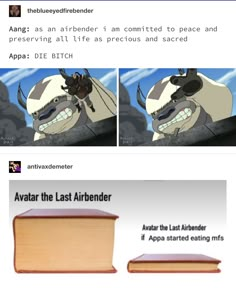 an image of someones twitter page about the last airbender