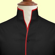 High Open Collar Full Sleeves Shirt Tailor-Made On Order shirt 𝘈 𝘩𝘪𝘨𝘩 𝘤𝘰𝘭𝘭𝘢𝘳 𝘴𝘩𝘪𝘳𝘵 𝘪𝘴 𝘢 𝘤𝘭𝘢𝘴𝘴𝘪𝘤 𝘢𝘯𝘥 𝘵𝘪𝘮𝘦𝘭𝘦𝘴𝘴 𝘴𝘵𝘺𝘭𝘦 𝘵𝘩𝘢𝘵 𝘢𝘥𝘥𝘴 𝘢 𝘵𝘰𝘶𝘤𝘩 𝘰𝘧 𝘴𝘰𝘱𝘩𝘪𝘴𝘵𝘪𝘤𝘢𝘵𝘪𝘰𝘯 𝘵𝘰 𝘢𝘯𝘺 𝘰𝘶𝘵𝘧𝘪𝘵. 𝘛𝘩𝘪𝘴 𝘴𝘵𝘺𝘭𝘦 𝘧𝘦𝘢𝘵𝘶𝘳𝘦𝘴 𝘢 𝘤𝘰𝘭𝘭𝘢𝘳 𝘵𝘩𝘢𝘵 𝘴𝘵𝘢𝘯𝘥𝘴 𝘶𝘱 𝘢𝘯𝘥 𝘦𝘯𝘤𝘪𝘳𝘤𝘭𝘦𝘴 𝘵𝘩𝘦 𝘯𝘦𝘤𝘬, 𝘱𝘳𝘰𝘷𝘪𝘥𝘪𝘯𝘨 𝘢 𝘳𝘦𝘧𝘪𝘯𝘦𝘥 𝘢𝘯𝘥 𝘱𝘰𝘭𝘪𝘴𝘩𝘦𝘥 𝘭𝘰𝘰𝘬. 𝘐𝘵'𝘴 𝘢 𝘷𝘦𝘳𝘴𝘢𝘵𝘪𝘭𝘦 𝘱𝘪𝘦𝘤𝘦 𝘰𝘧 𝘤𝘭𝘰𝘵𝘩? Formal Fitted Tops With Contrast Collar, Formal Fitted Top With Contrast Collar, Fitted Shirt With Contrast Collar, Classic Fitted Shirt With Contrast Collar, Black Collared Top For Semi-formal Occasions, Black Semi-formal Top With Fold Down Collar, Classic Black Tops With Contrast Collar, Fitted Black Shirt With Fold-down Collar, Classic Cotton Top With Stand Collar