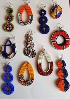 11 Maasai Earrings Wholesale African Earrings Wholesale | Etsy Maasai Earrings, African Jewelry Earrings, Leather Beaded Necklace, Crochet Earrings Pattern, Wholesale Earrings, African Earrings, Beaded Earrings Patterns, African Beads, African Jewelry