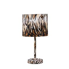 a zebra print lamp on a white background