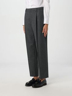 Pants BRUNELLO CUCINELLI Woman color Charcoal Pants For Woman, Pants Woman, Italian Fashion Designers, Charcoal Color, Brunello Cucinelli, Woman Colour, Italian Fashion, Industrial Style, Color Coding