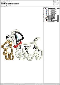 the embroidery design has been made to look like a dog