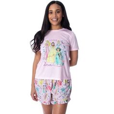 Disney Princess Women's Living The Dream Shirt And Shorts Pajama Set : Target Jasmine From Aladdin, Disney Princess Pajamas, Disney Shorts, Shorts Pajama Set, Disney Princess Birthday, Disney Pajamas, Living The Dream, Short Loungewear, Shirt And Shorts