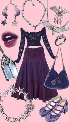 Witchy Aesthetic Outfit, Hippie Style Clothing, Purple Outfits, Swaggy Outfits, Goth Outfits, Alternative Outfits, Outfit Inspo Fall