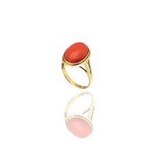 Precious Metal: 14 Karat Yellow Gold Gemstone: Coral Height: 16.35 mm* Width: 12.15 mm* Ring size: 7** Weight: 2.7 grams* Please contact us if you have further questions about alternate sizes or styles, availability, specifications, and personalization options. *All weights and measurements are approximate. **Ring sizes adjustable up to increments of 0.25. Contact us prior to or immediately after purchasing the ring. Jewelry Rings Unique, Red Rings, Rings Unique, Coral Ring, Popular Jewelry, Cabochon Ring, Ring Sizes, Precious Metal, Oval Cabochon