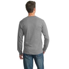 Purchase the JERZEES® Dri-Power® 50/50 Cotton/Poly Long Sleeve T-Shirt at Michaels. com. 5.4-ounce, 50/50 cotton/poly jersey. 47/53 cotton/poly (Oxford). Moisture-wicking. Create fun custom shirts with this long sleeve tee. Due to the nature of 50/50 cotton/poly fabrics, special care must be taken throughout the printing process. Details: Available in multiple colors and sizes 5.4-ounce, 50/50 cotton/poly jersey 47/53 cotton/poly (Oxford) Moisture-wicking Tear-away label Double-needle coverstitc Pre-shrunk Long Sleeve Athletic Heather Top, Grey Cotton Long Sleeve T-shirt, Athletic Heather Long Sleeve Cotton T-shirt, Athletic Heather Long Sleeve Cotton Top, Long Sleeve Tee, Custom Shirts, Printing Process, Rib Knit, Long Sleeve T Shirt